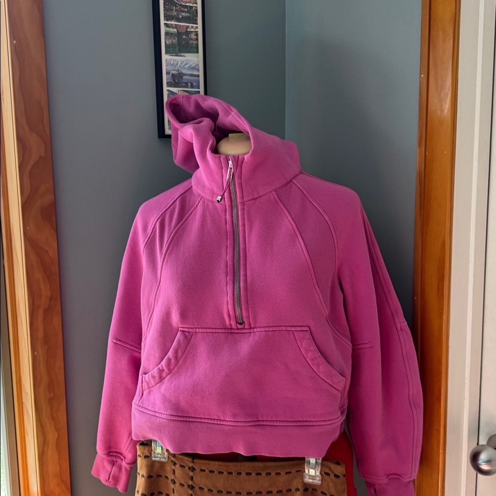 Lululemon Athletica Magenta Quarter-Zip Hoodie